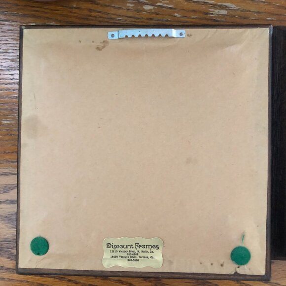 Midcentury Crewel Needlepoint Flowers Framed Picture - Picture 2 of 2